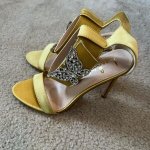 Lulus rhinestone butterfly ankle strap heels